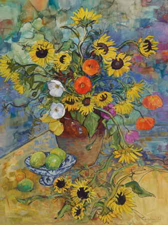 Sunflowers and Poppies